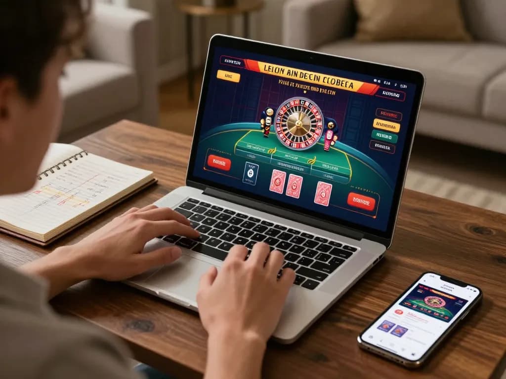 Player engaging in live dealer games on lc88's online casino, showcasing strategic gameplay