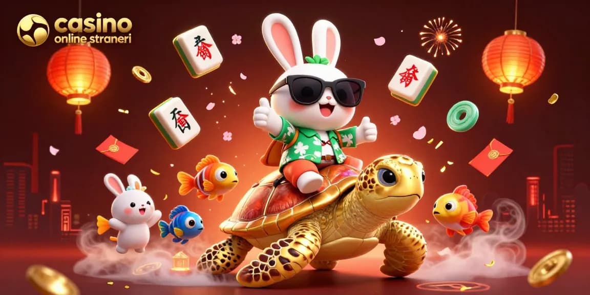 Intraprendi avventure emozionanti nei casino online stranieri con un vivace duo di coniglio e tartaruga.