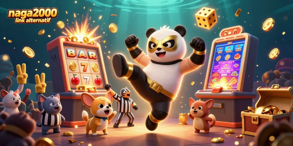 Simak aksi naga2000 link alternatif dengan panda bertarung di mesin slot berkilauan dan sorakan penonton hewan!