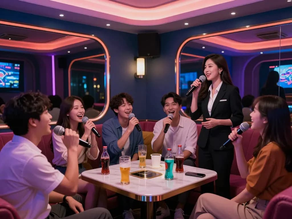 생동감 넘치는 분위기와 프라이빗 룸 설정으로 인천쓰리노에서 즐기는 매력적인 노래방 경험.
