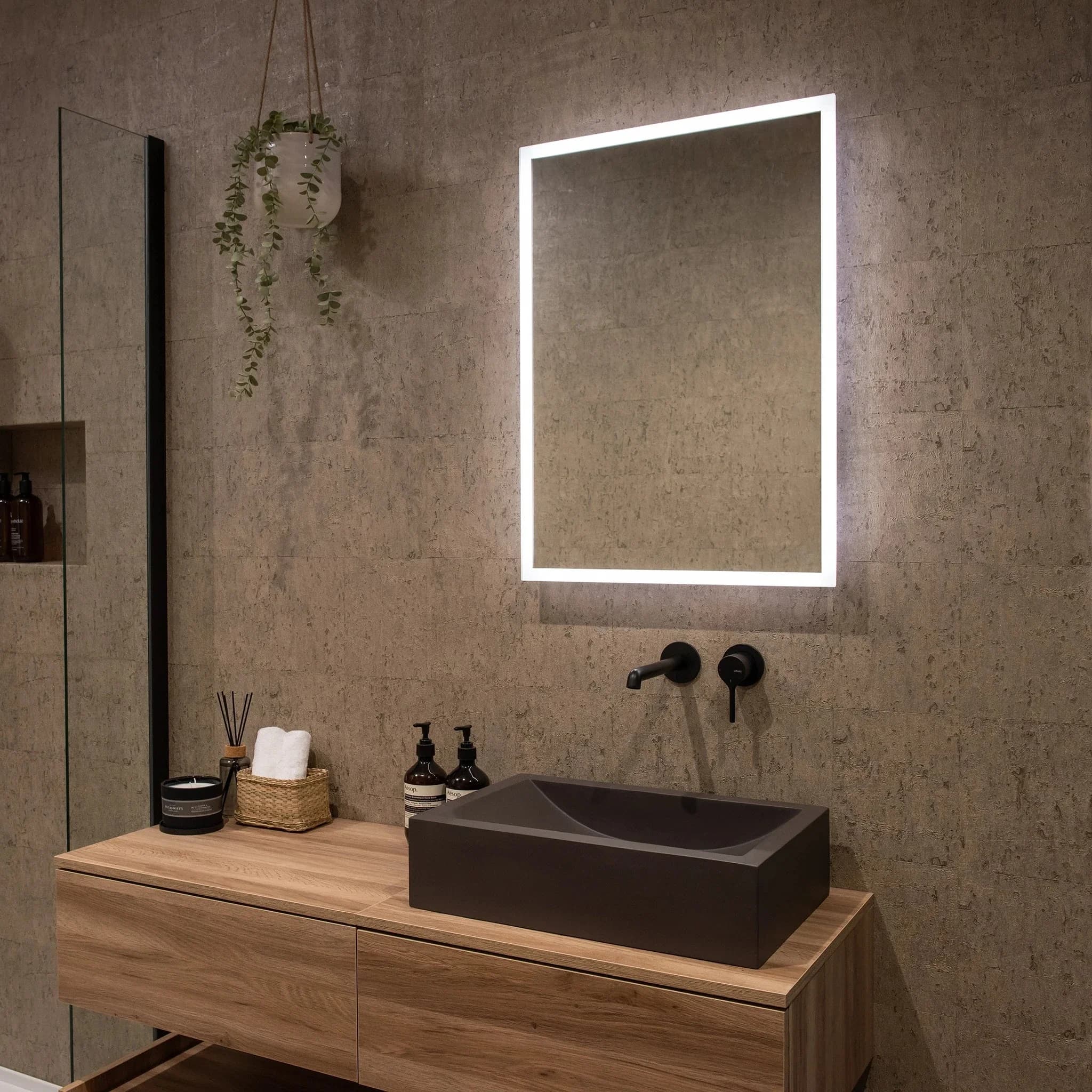 Bathroom Mirror with LED Light for Makeup and Grooming
