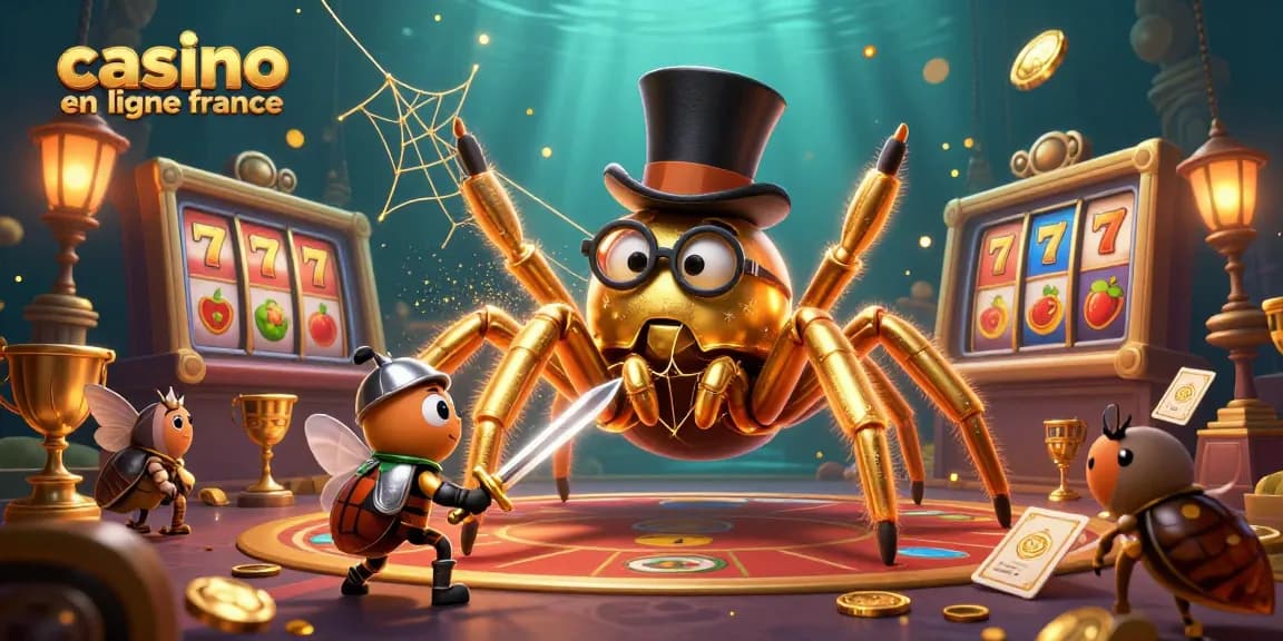 Jouez au casino en ligne France avec des personnages animés dans une ambiance captivante de jeux d'argent.