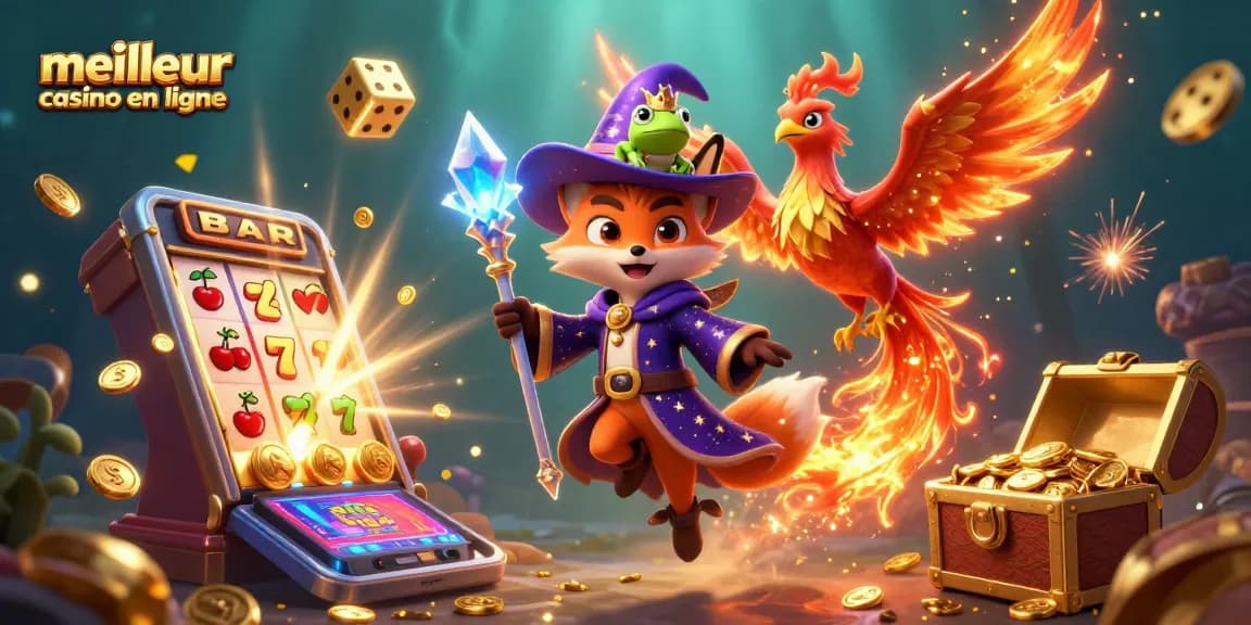 Gagnez avec le meilleur casino en ligne à travers une illustration de jeu captivante et colorée.