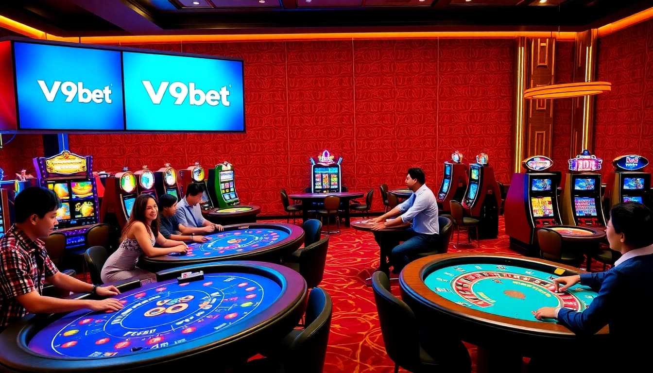 Experience the excitement of V9bet with thrilling gameplay at casino tables and vibrant slot machines.
