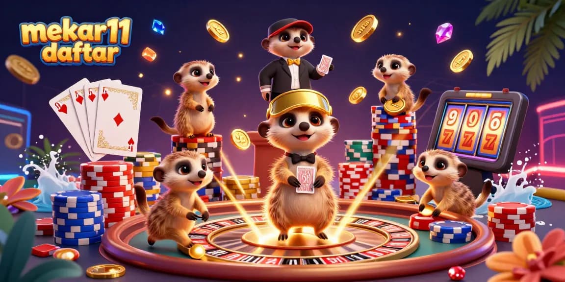Engage in the excitement of mekar11 daftar as meerkats manage a vibrant casino with action-packed gaming elements.
