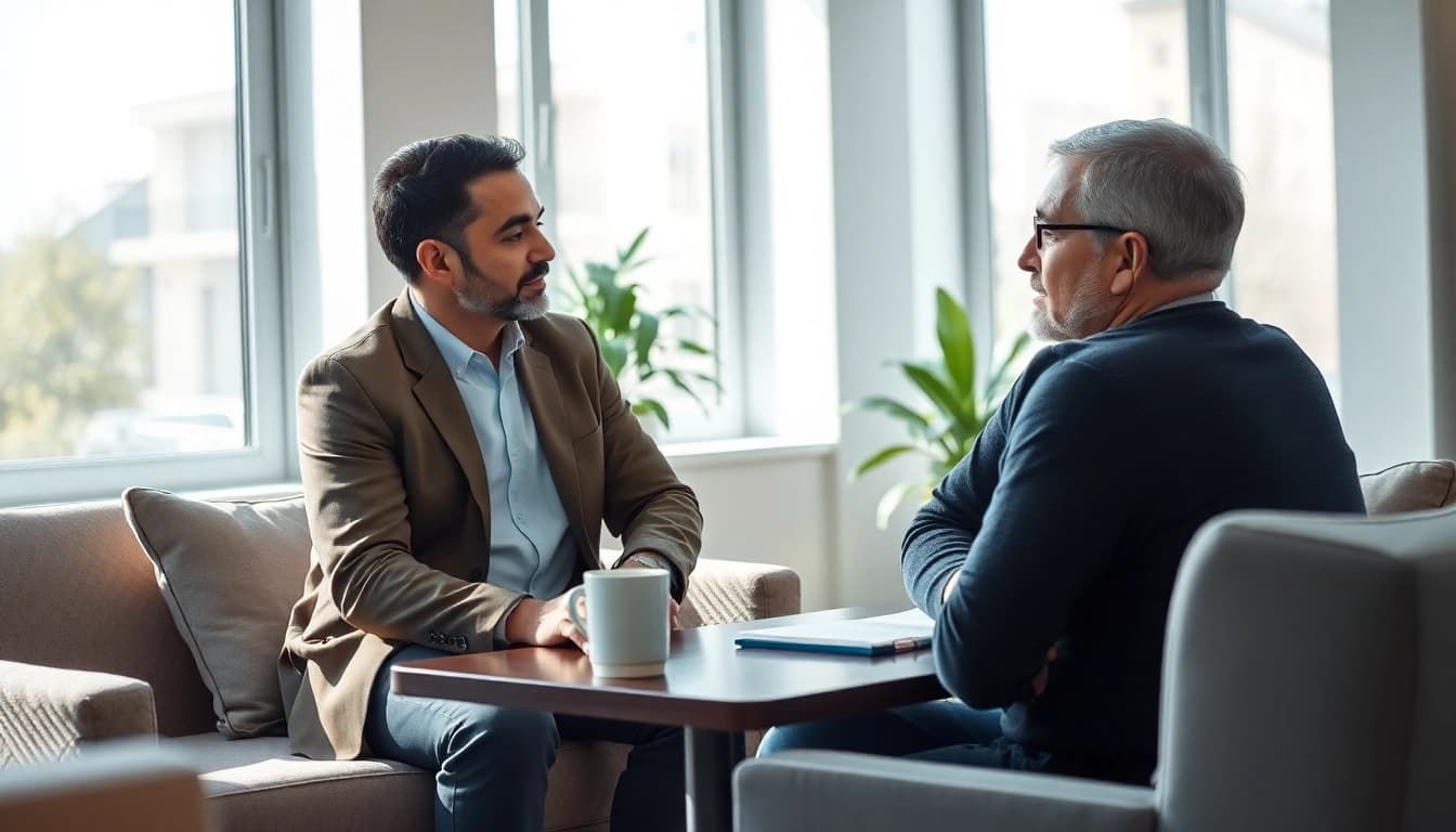 Consultation session with the best psychiatrist dubai in a modern, serene office setting.