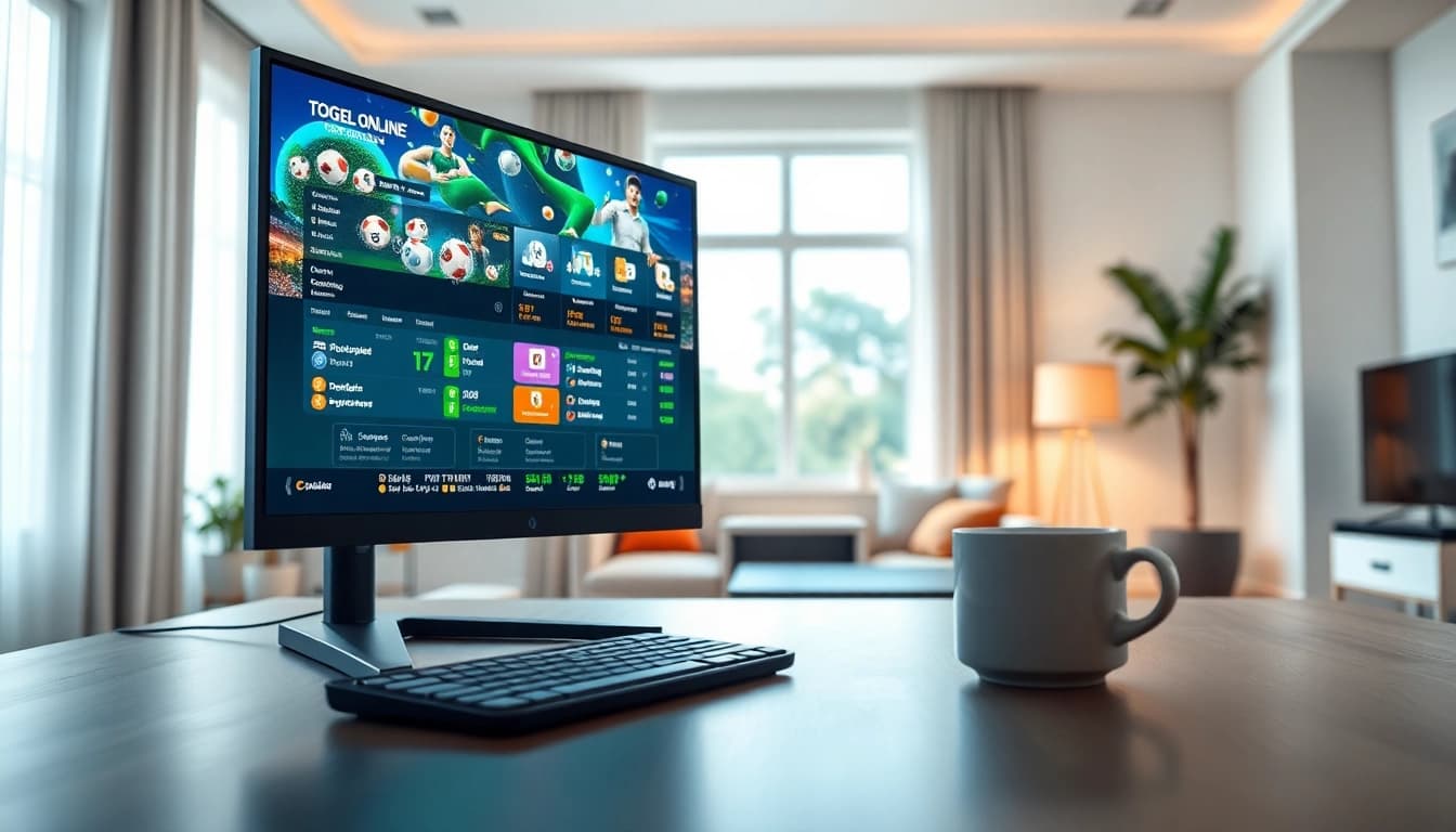 Streaming togel online dengan grafik menarik dan suasana nyaman di ruang tamu modern.