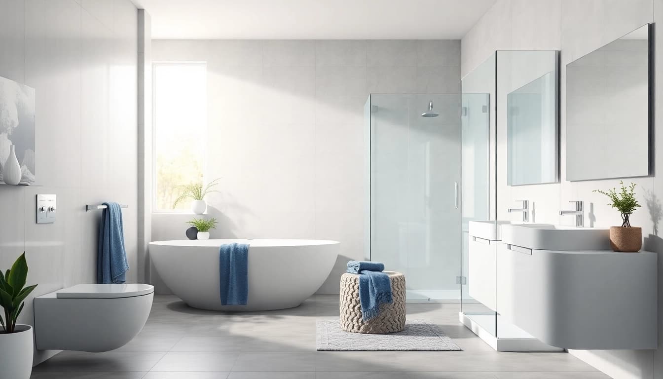 Erleben Sie hochwertige Badprodukte von sonni sanitär GmbH in einer stilvollen Badezimmerumgebung.
