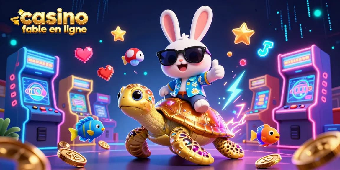 Jouer au casino fiable en ligne avec un adorable lapin chanceux et une tortue d'or en 3D.