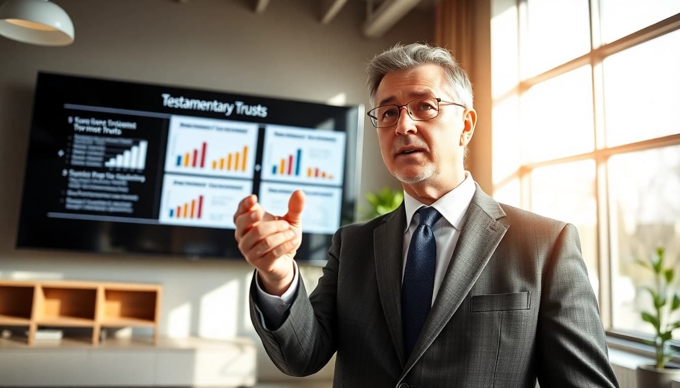 Understanding Testamentary Trusts with a professional advisor in a bright office setting.