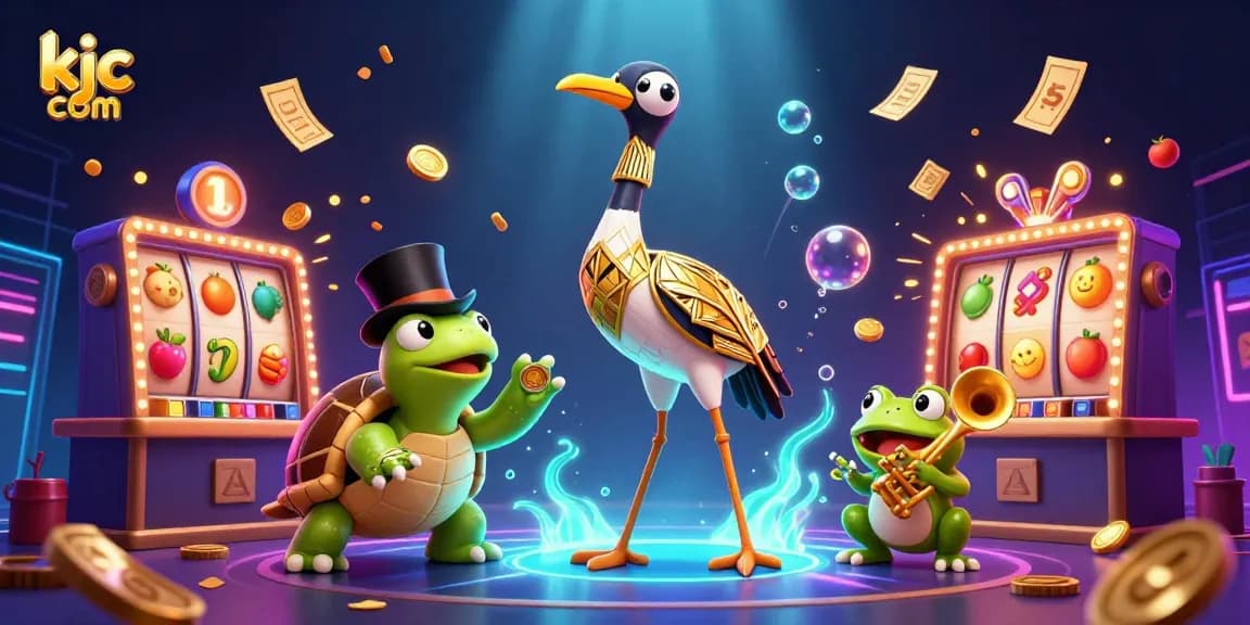 Experience thrilling gameplay with kjc com in this vibrant 3D casino scene featuring dynamic slot machines and rich visuals.