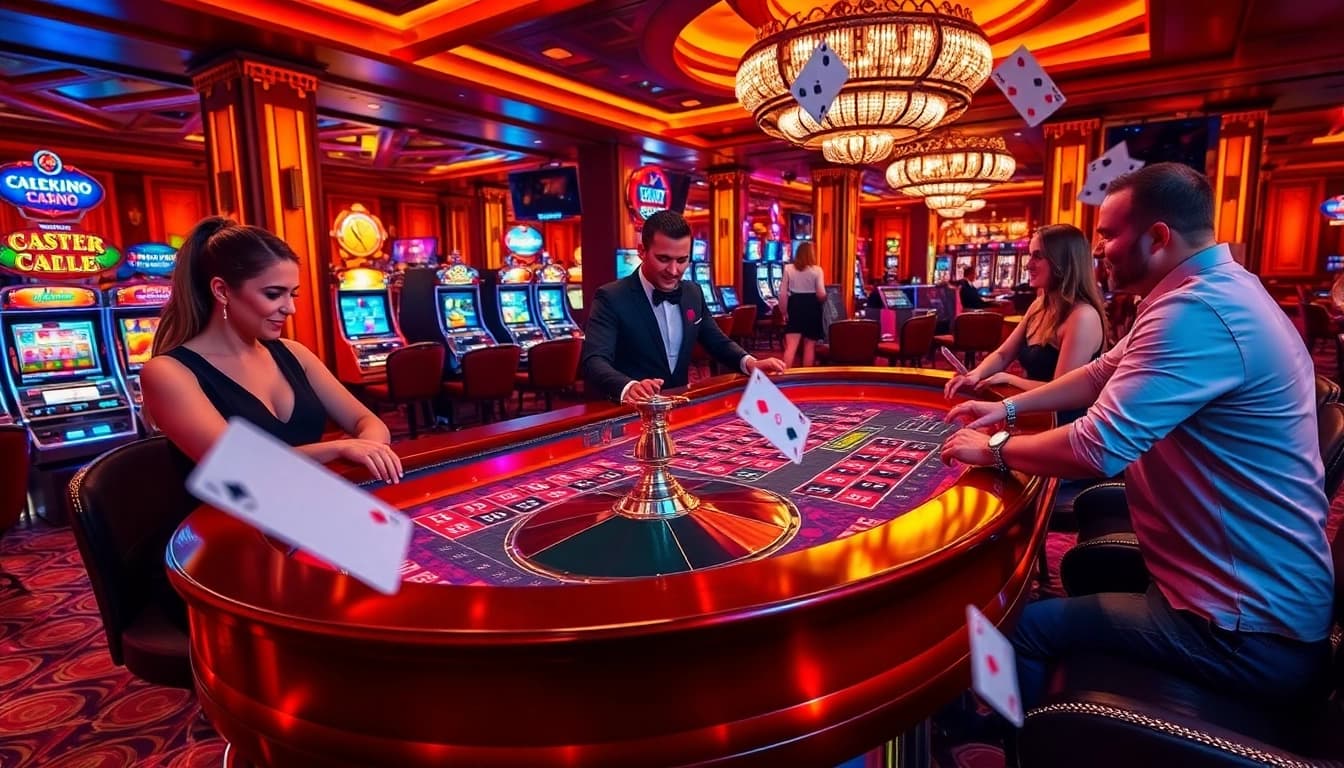 Découvrez le frisson du meilleur casino en ligne à une table de roulette glamour avec des joueurs engagés.