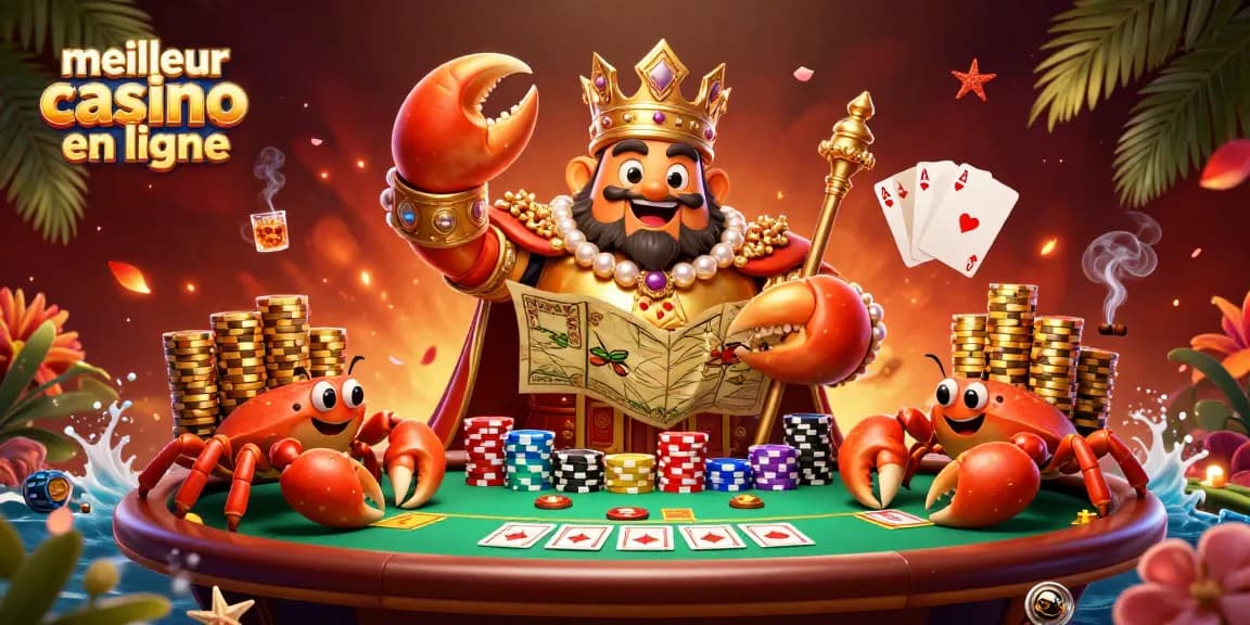 Gagnez au meilleur casino en ligne avec des jeux de cartes captivants et un roi des crabes majestueux.