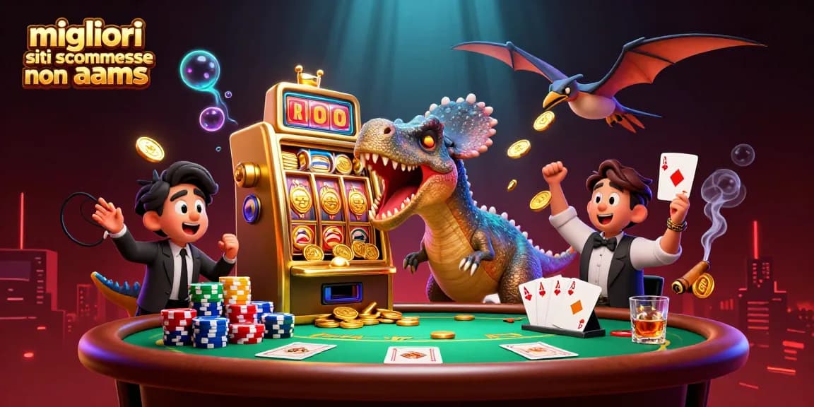 I migliori siti scommesse non AAMS mostrati con pteranodon che raccoglie monete dorate volanti