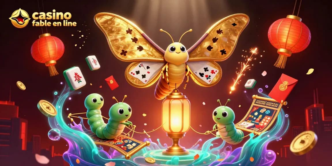 Jouez sur un casino fiable en ligne avec une scène festive, comprenant des éléments lumineux et des motifs de jeu.