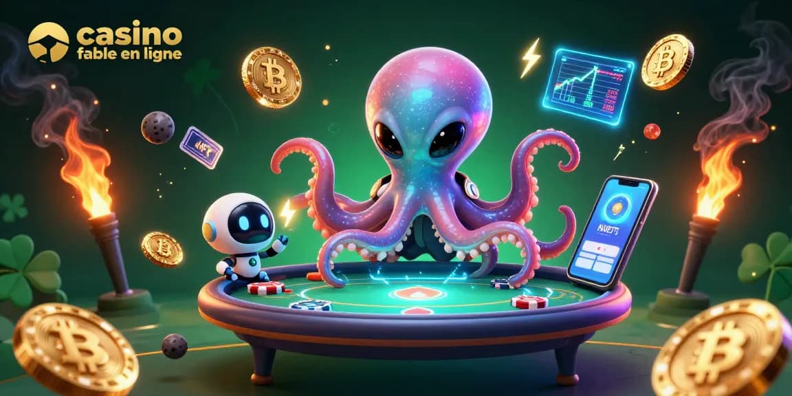 Gagnez avec un casino fiable en ligne grâce à notre scène d'illustration dynamique illustrant la stratégie de jeu.