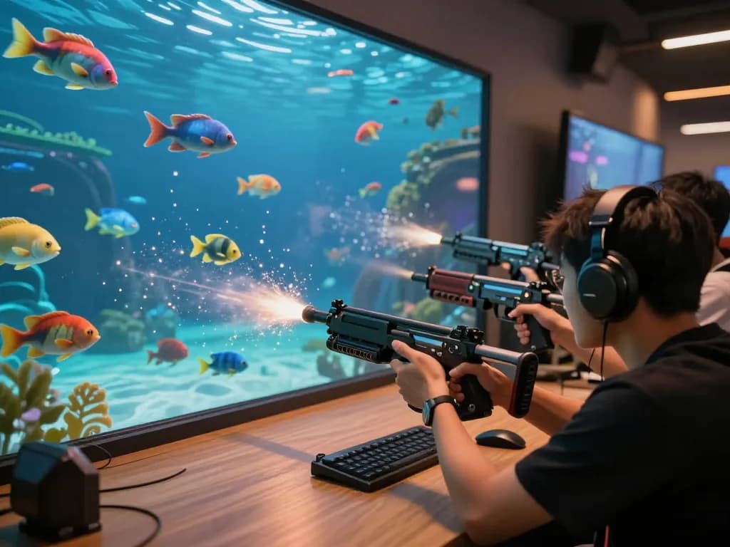 Bắn Cá Hải Vương gameplay showcasing a player skillfully shooting fish in a colorful underwater world