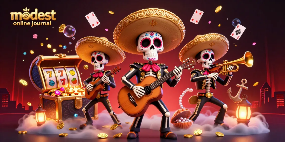 Experience the thrill with modest online journal's vibrant 3D digital casino scene featuring a mariachi band.
