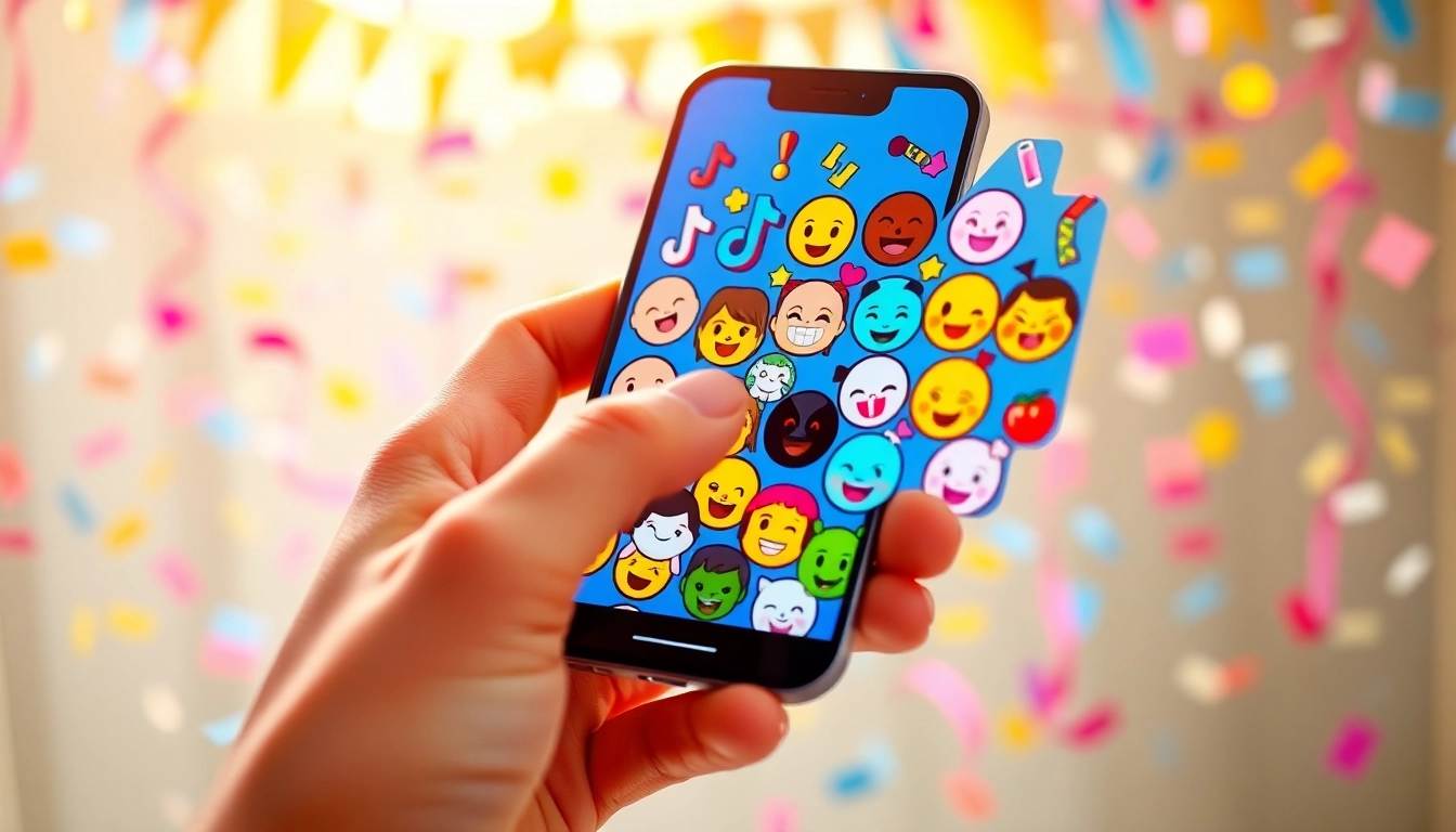 Engaging TikTok emojis displayed on a smartphone, capturing the fun of TikTok's vibrant culture.