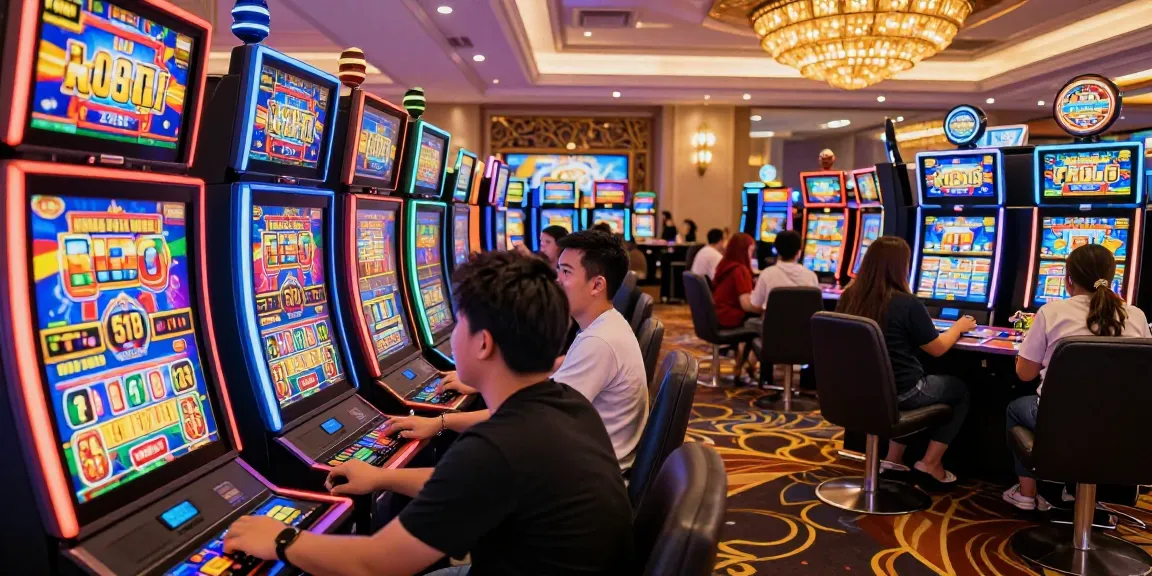 Exciting Kamboja slot machines attracting players in a bustling casino environment.