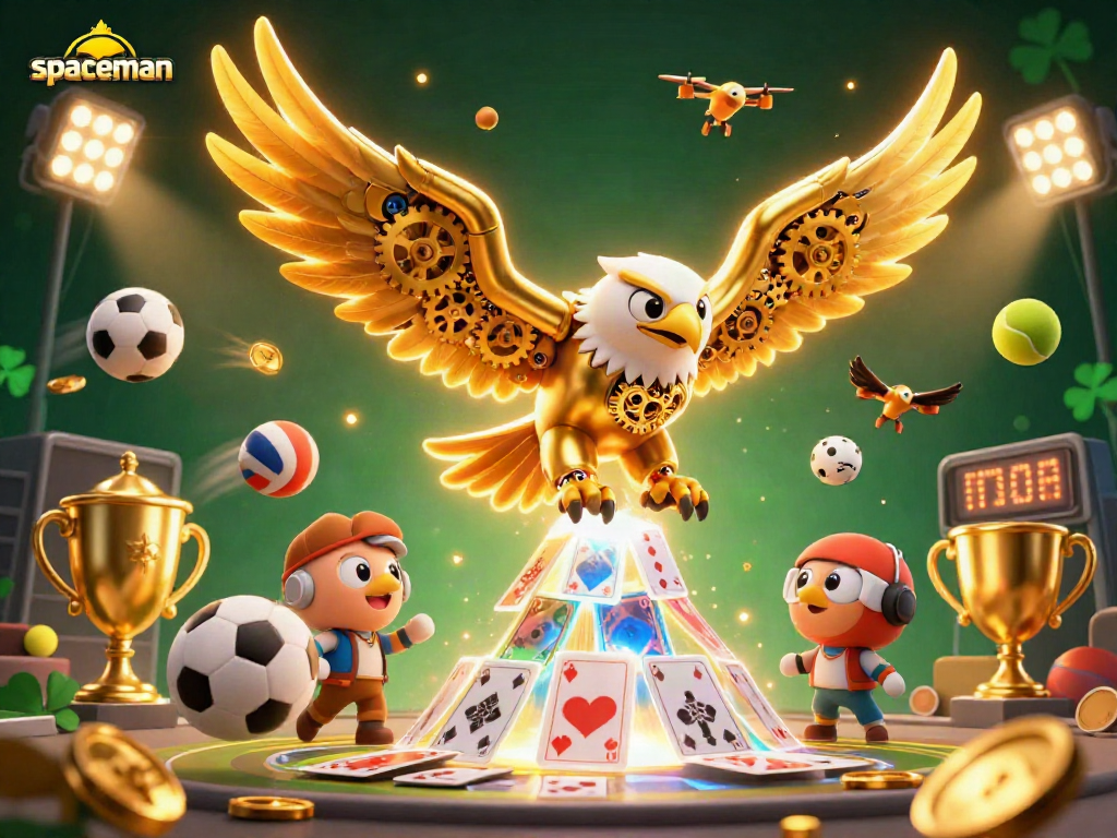 Experience the thrill of gambling with spaceman in a vibrant 3D casino illustration full of actions.
