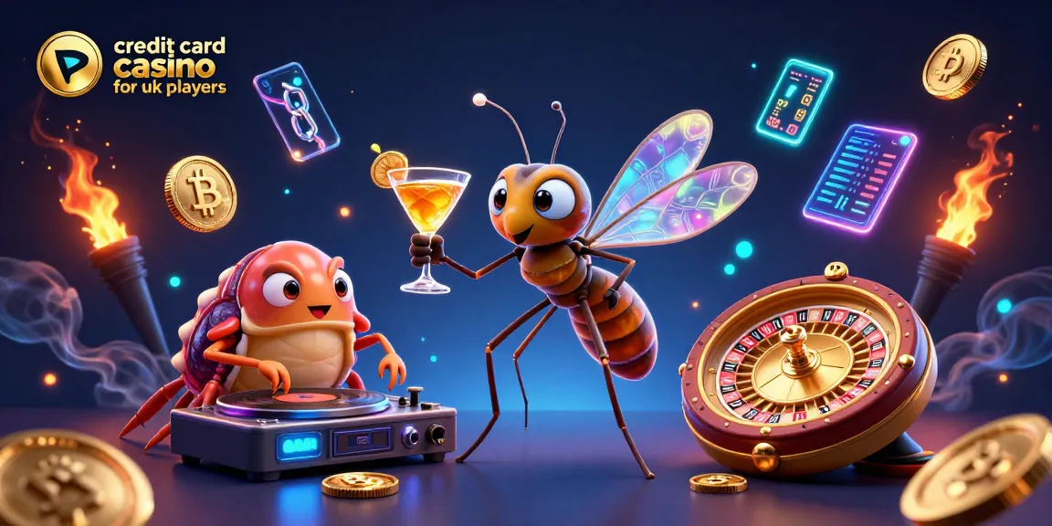 Experience the excitement of a credit card casino for UK players in this vibrant 3D digital illustration.