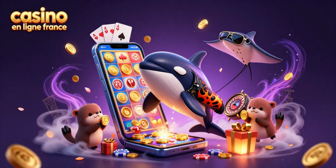 Découvrez les jeux excitants de casino en ligne France avec une illustration colorée et dynamique.