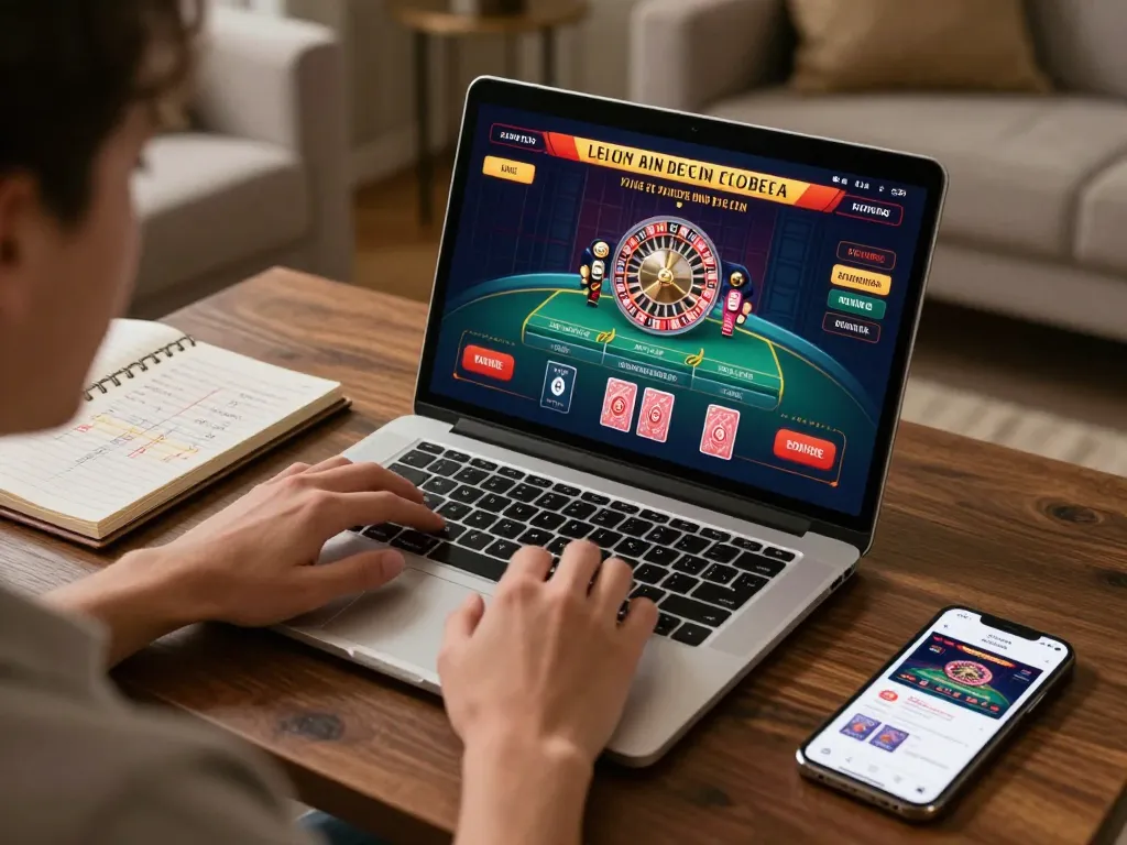 Player engaging in live dealer games on lc88's online casino, showcasing strategic gameplay