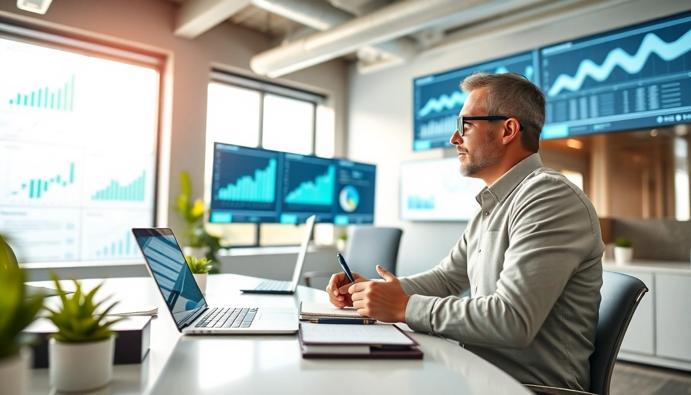 Analyze Google Ads Edmonton data with a marketing professional in a bright office setting.