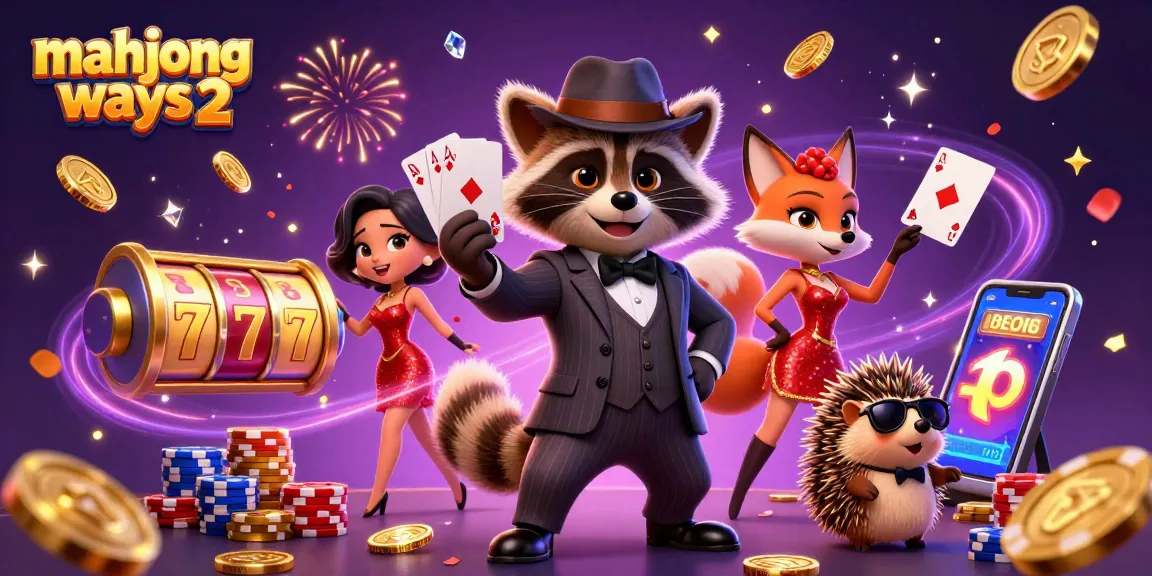 Win with mahjong ways 2 in this lively scene featuring characters and vivid casino elements.