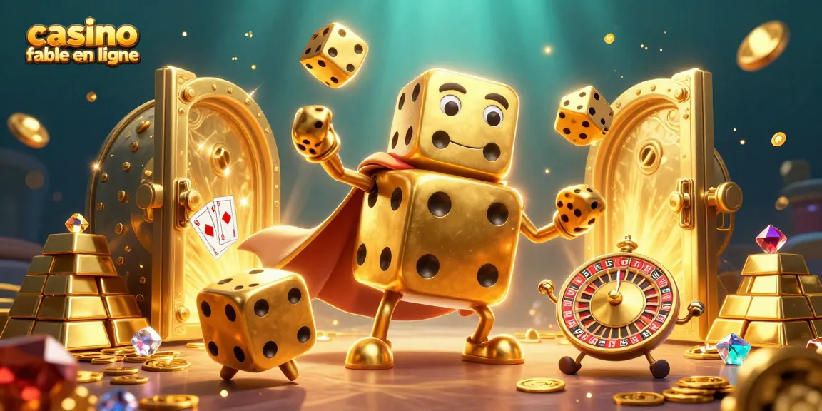 Jouez au casino fiable en ligne avec des dés dorés et des trésors scintillants