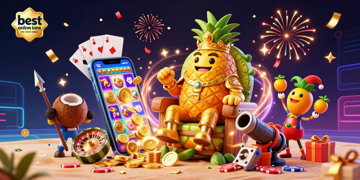 Engage with the best online casinos sites Saudi Arabia through a vibrant 3D casino illustration featuring playful characters.
