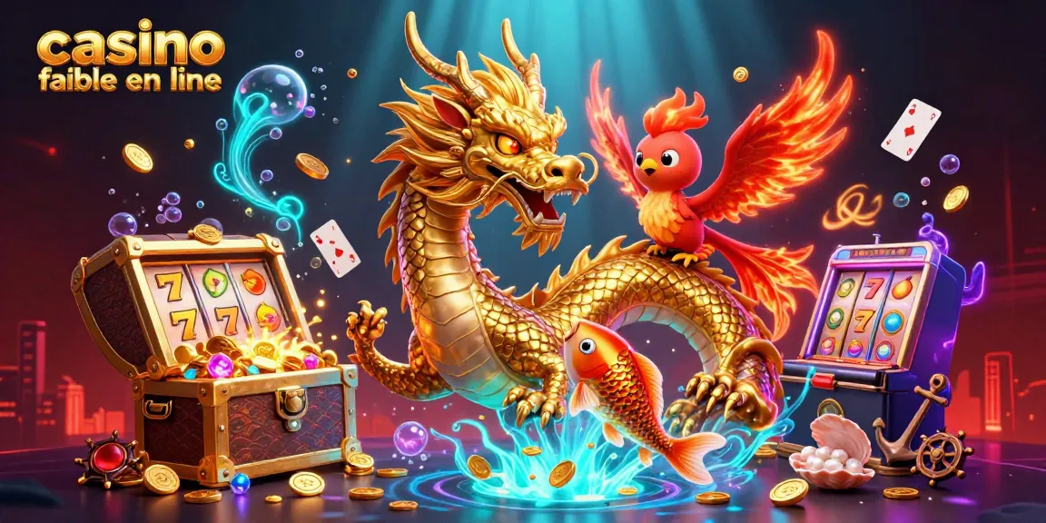 Jouer sur un casino fiable en ligne avec le dragon chinois, le phoenix et le koi, entourés d'éléments de jeu.