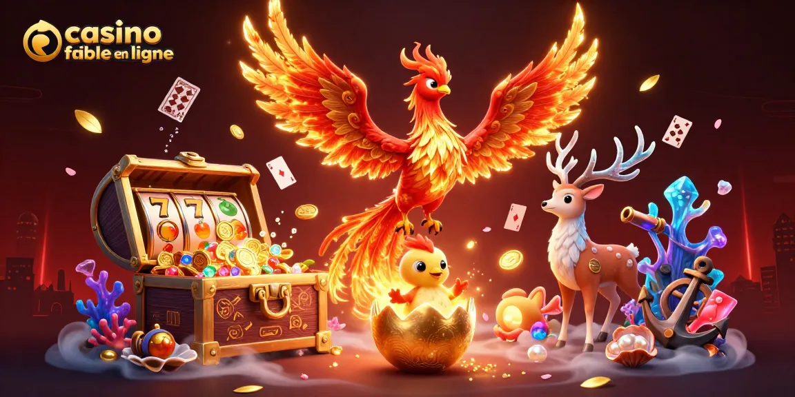 Faites l'expérience du divertissement du casino fiable en ligne avec un phénix majestueux et des trésors scintillants.