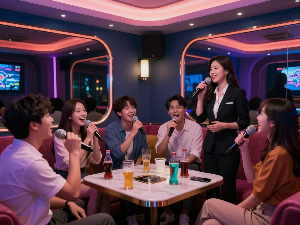 생동감 넘치는 분위기와 프라이빗 룸 설정으로 인천쓰리노에서 즐기는 매력적인 노래방 경험.