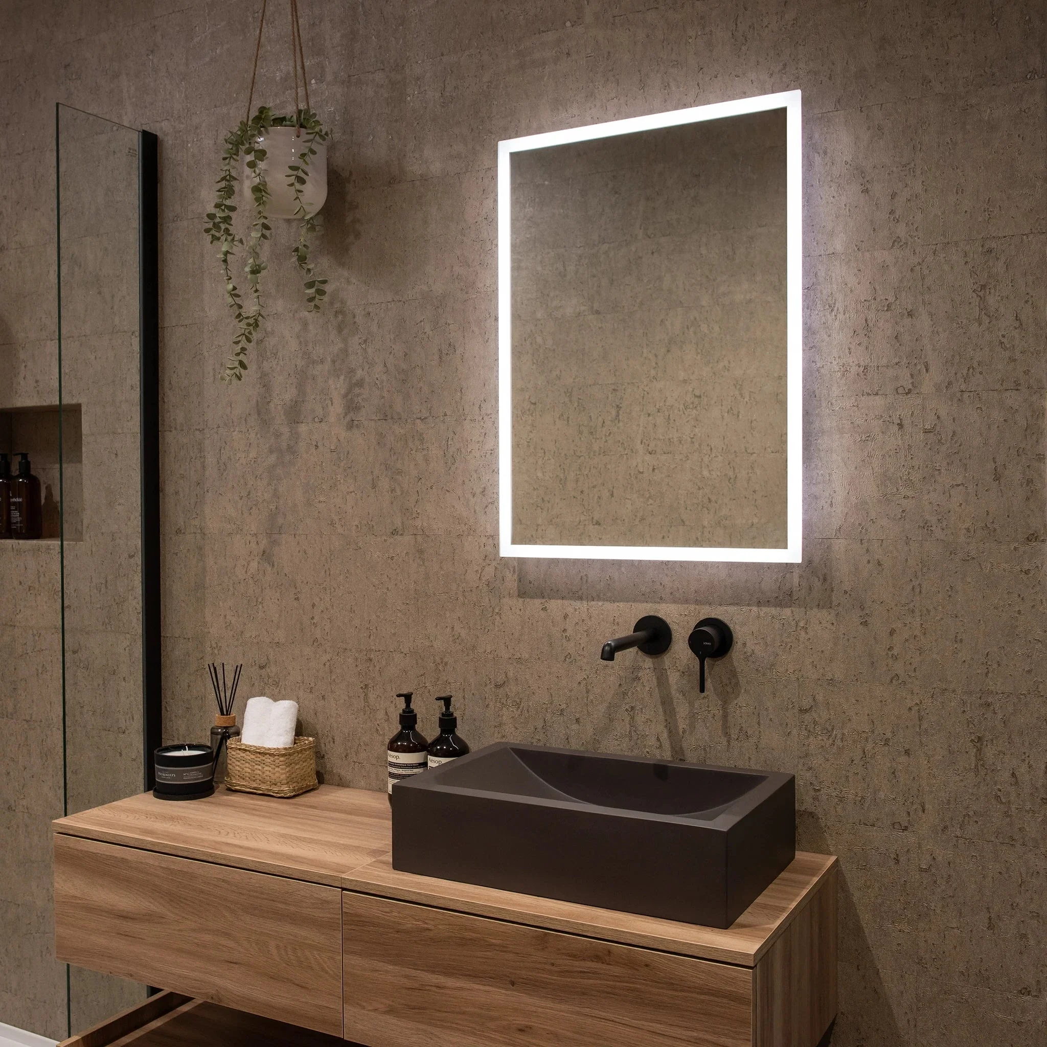 Bathroom Mirror with LED Light for Makeup and Grooming