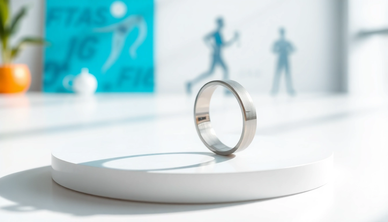 Health Ring displayed elegantly on a table, highlighting its sleek design and health features.