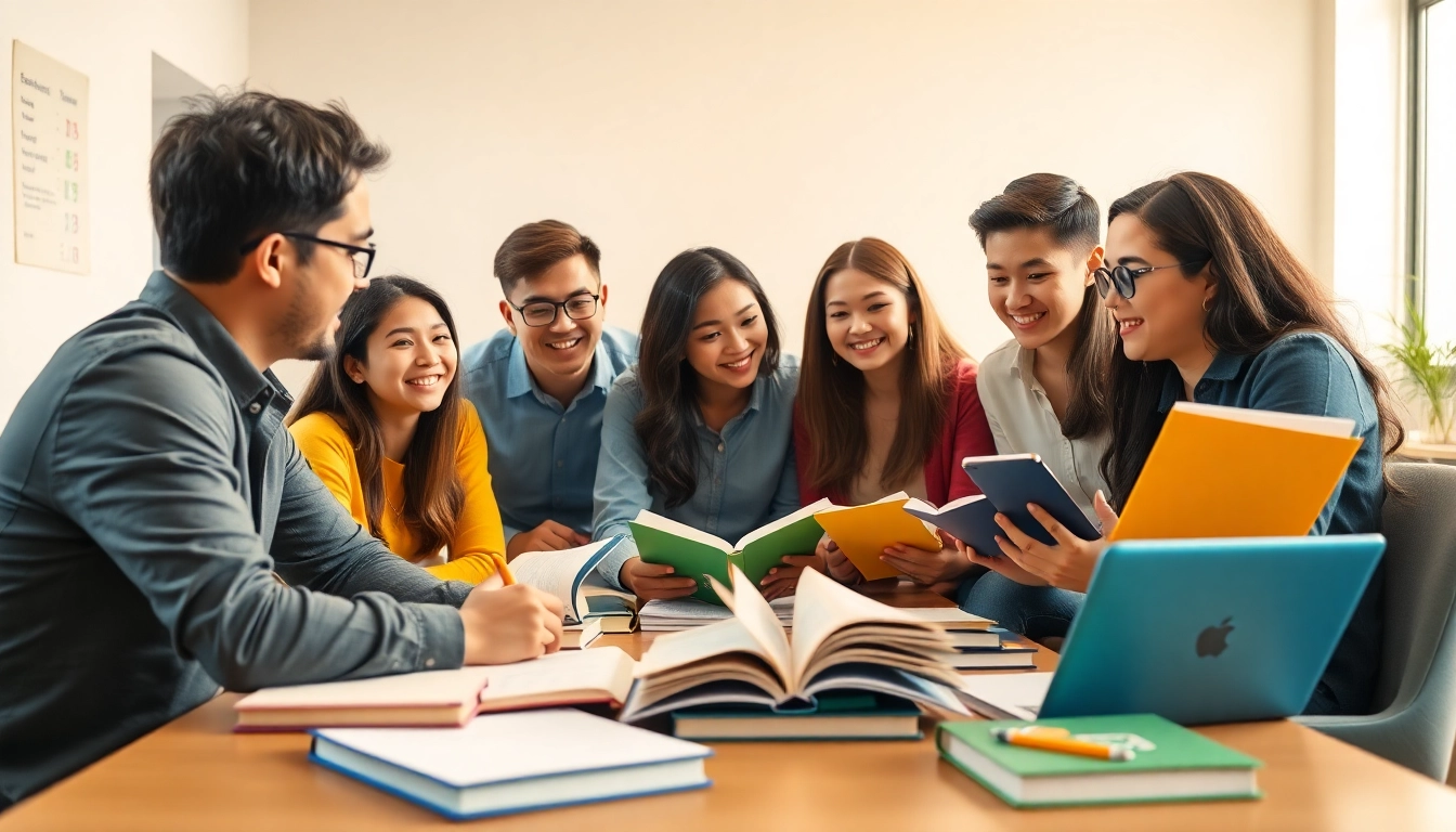 Students receiving toefl expert help in a collaborative study space with educational resources.