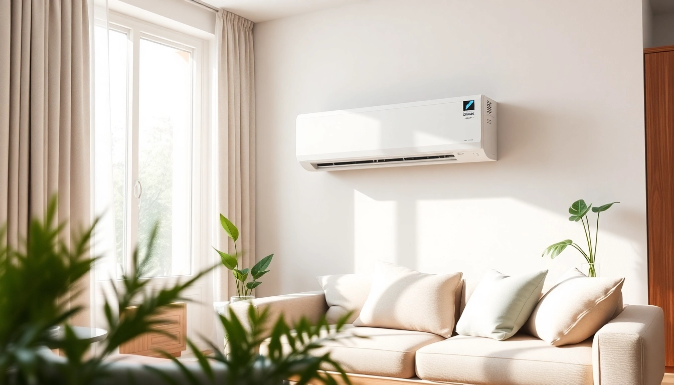 Enhance your comfort with a Daikin mini split AC installed in a stylish living room.
