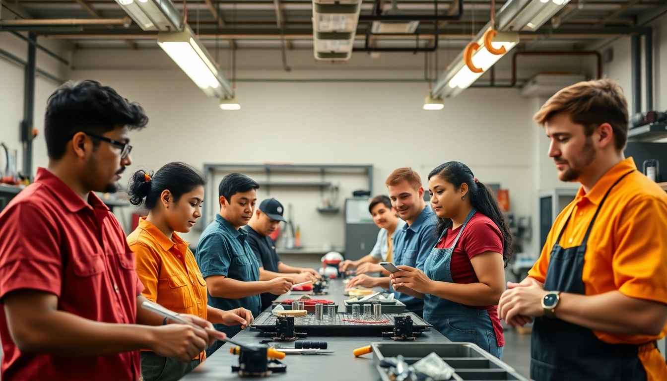 Explore trade schools Oahu with students in action at a vibrant training workshop