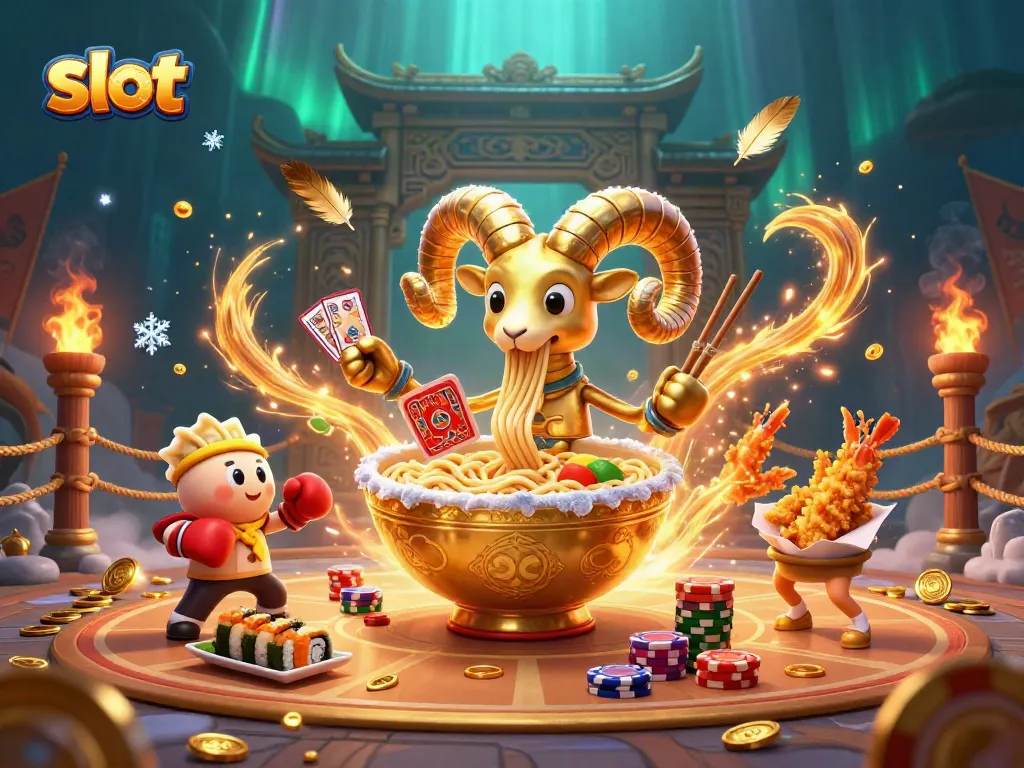 Engage with slot machines in a vibrant casino scene featuring cartoon-style characters.