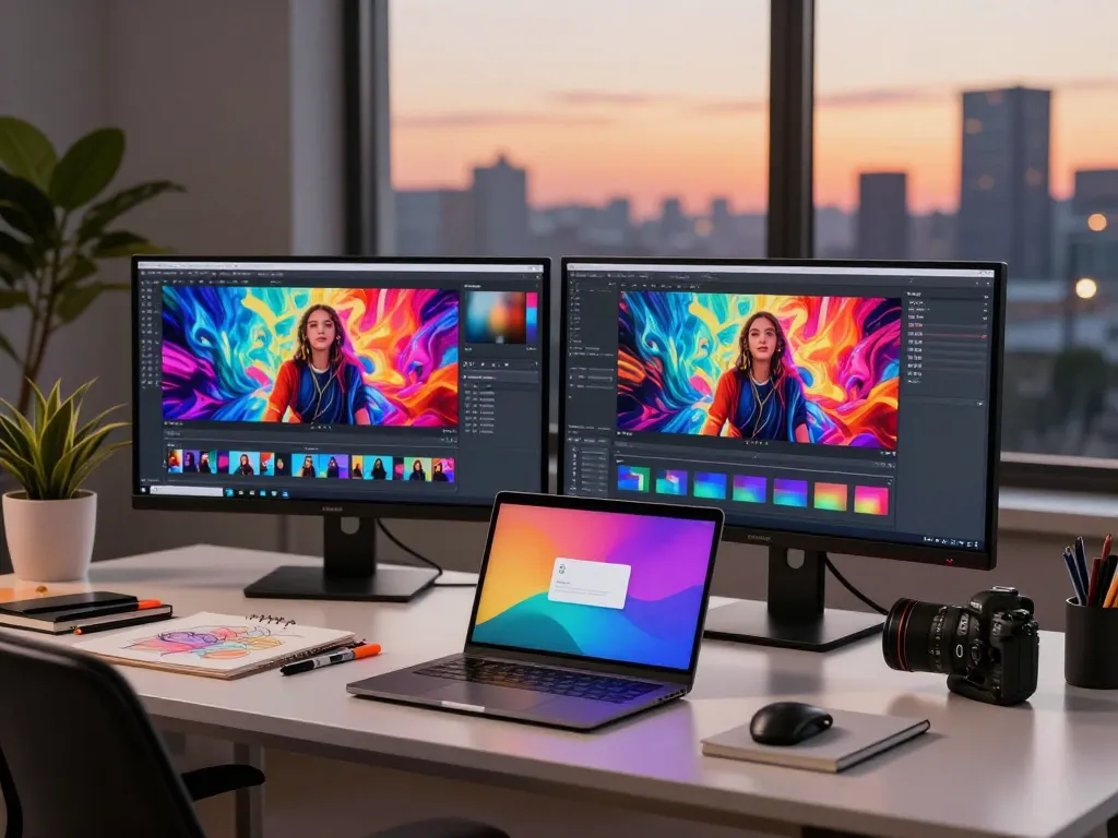 Innovative creative professional using ai seedance 2.0 to generate vibrant videos in a modern workspace.