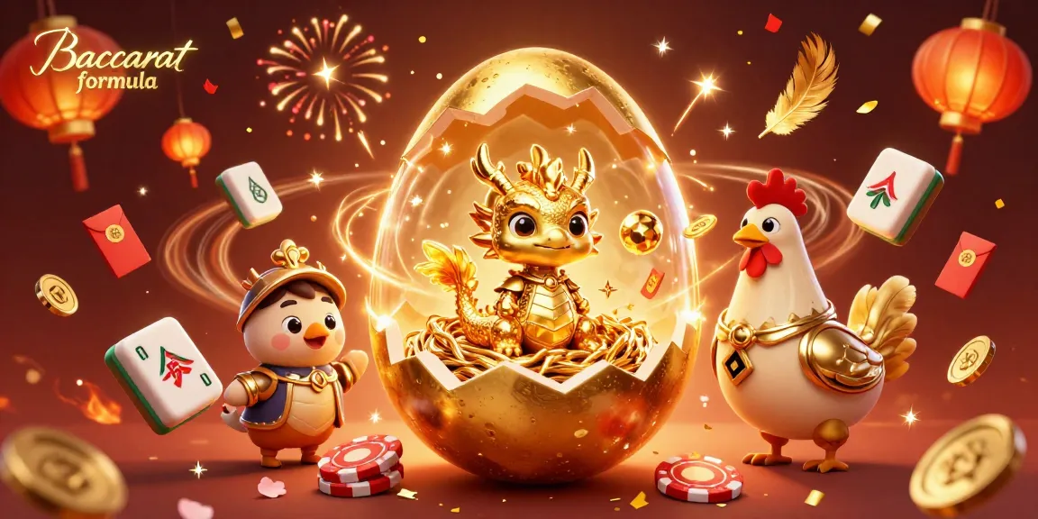 Engage with the Baccarat formula while exploring a vibrant scene featuring a golden dragon and poker chips.