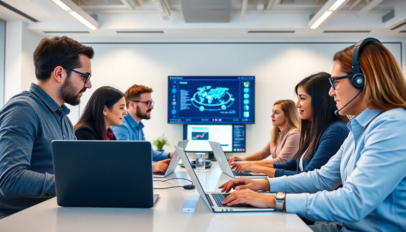 Managed IT services near me assisting clients with expert advice in a modern office.