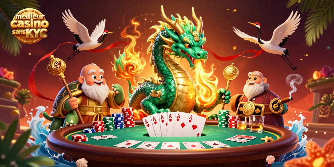 Profitez de l'expérience du meilleur casino sans KYC avec des dragons, des tortues sages et des croupiers.