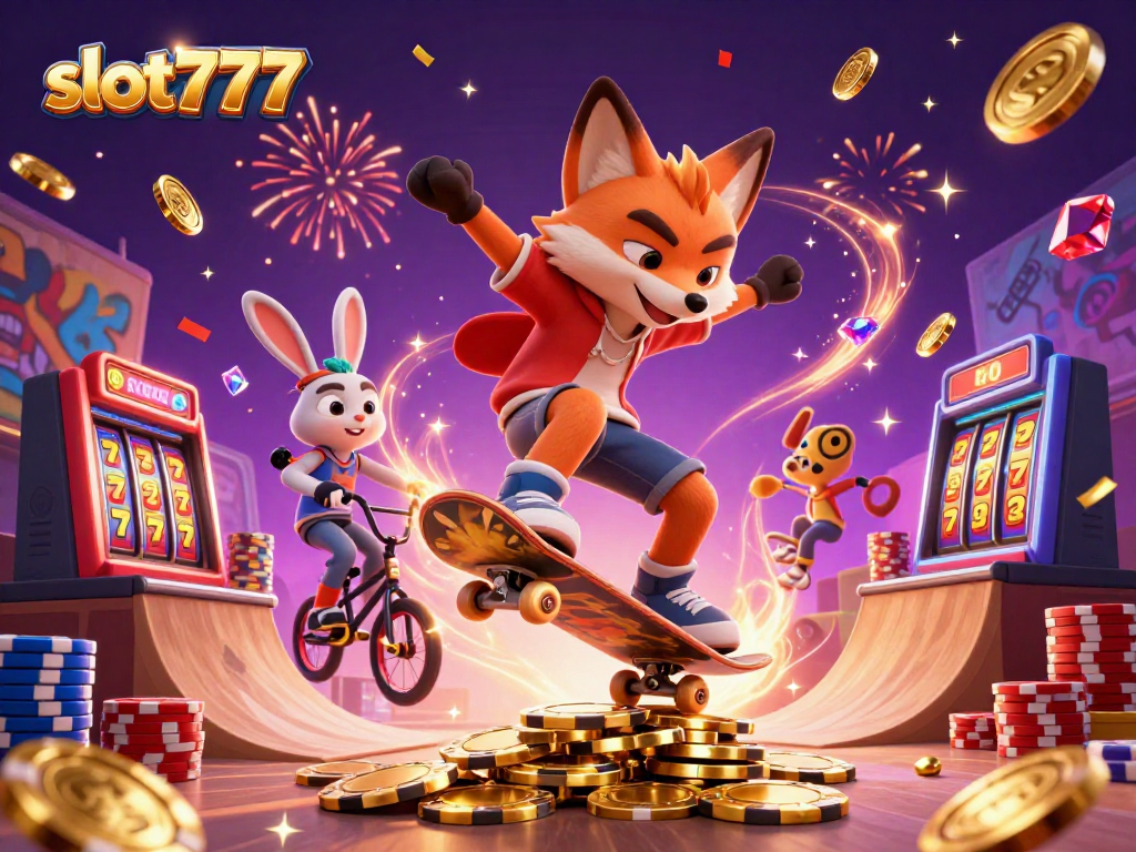 Experience the thrill of slot777 with vibrant characters and dynamic casino elements in action.