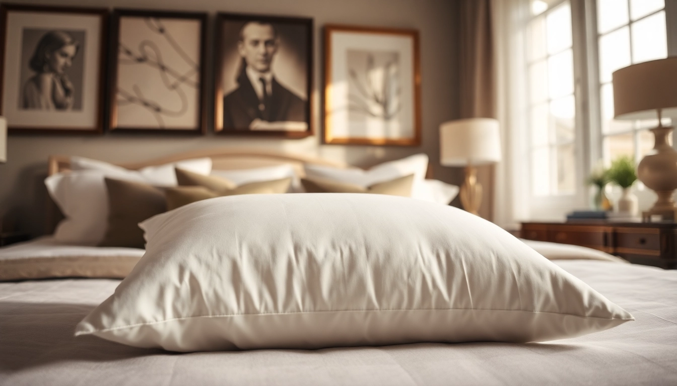 Stearns and Foster pillow elegantly placed in a sophisticated bedroom setting, showcasing luxury and comfort.