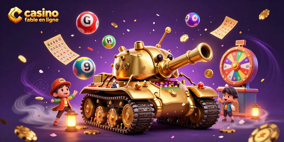 Découvrez un casino fiable en ligne avec un tank en or, des confettis et une ambiance festive.