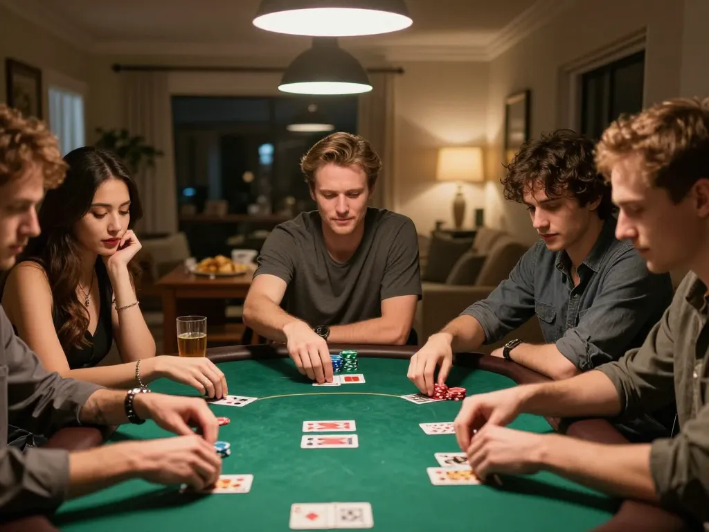 Experience thrilling poker gameplay at CEMESLOT with friends, showcasing strategic card play and social bonding.