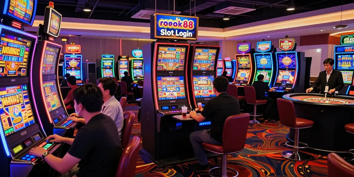 Experience the exciting atmosphere of the rokok88 slot login casino, filled with vibrant lights and engaging players.